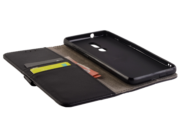 Synthetic Leather Wallet Case with Stand for Nokia C3 (2020) - Black