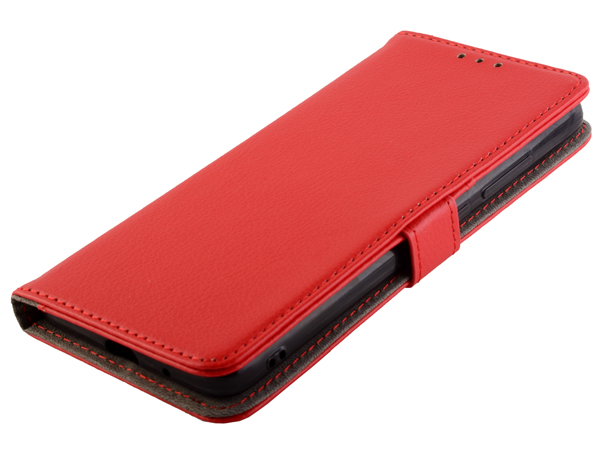 Synthetic Leather Wallet Case with Stand for Nokia C3 (2020) - Red