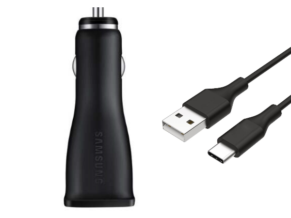Samsung Adaptive Fast Charging 2A Car Charger with USB-C to USB-A Cable - Black Car Charger
