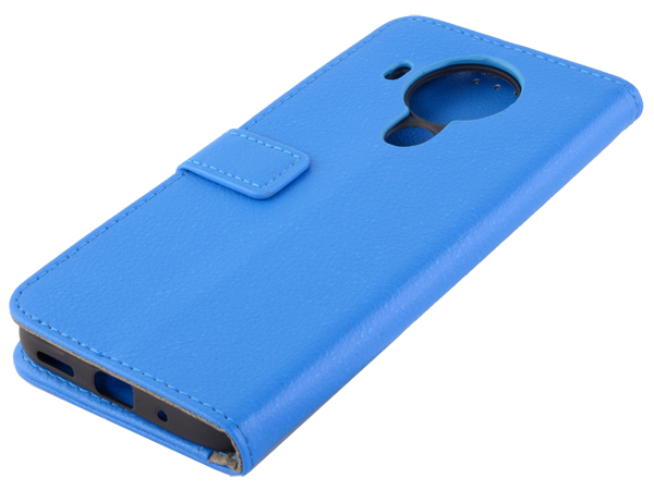 Synthetic Leather Wallet Case with Stand for Nokia 5.4 - Blue Leather Wallet Case