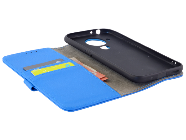 Synthetic Leather Wallet Case with Stand for Nokia 5.4 - Blue