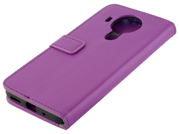 Synthetic Leather Wallet Case with Stand for Nokia 5.4 - Purple Leather Wallet Case