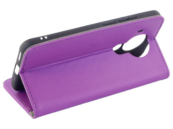 Synthetic Leather Wallet Case with Stand for Nokia 5.4 - Purple