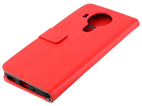 Synthetic Leather Wallet Case with Stand for Nokia 5.4 - Red Leather Wallet Case