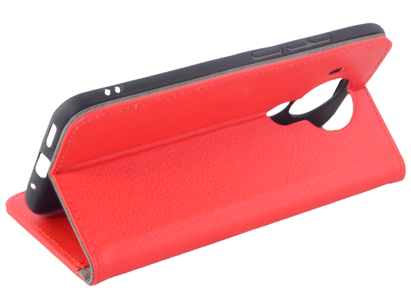 Synthetic Leather Wallet Case with Stand for Nokia 5.4 - Red