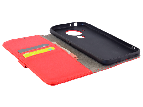 Synthetic Leather Wallet Case with Stand for Nokia 5.4 - Red