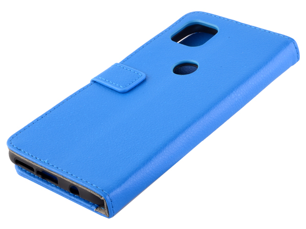 Synthetic Leather Wallet Case with Stand for Motorola Moto G 5G - Blue Leather Wallet Case