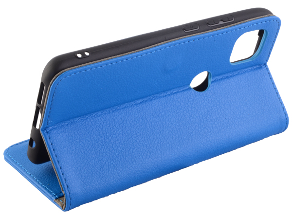 Synthetic Leather Wallet Case with Stand for Motorola Moto G 5G - Blue