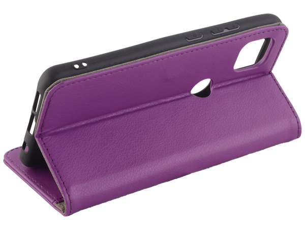 Synthetic Leather Wallet Case with Stand for Motorola Moto G 5G - Purple