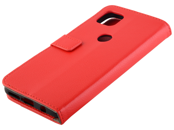 Synthetic Leather Wallet Case with Stand for Motorola Moto G 5G - Red Leather Wallet Case