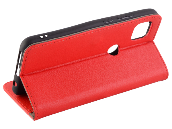 Synthetic Leather Wallet Case with Stand for Motorola Moto G 5G - Red