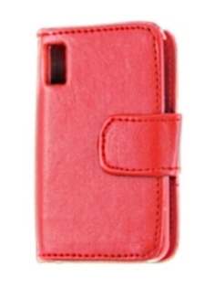 F480 Side Synthetic Leather Flip Case - Red