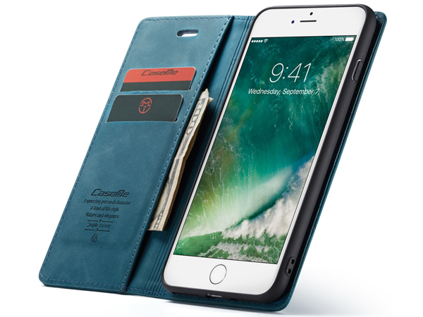 CaseMe Slim Synthetic Leather Wallet Case with Stand for iPhone 6 Plus/6s Plus - Teal