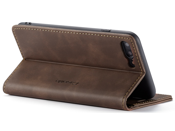 CaseMe Slim Synthetic Leather Wallet Case with Stand for iPhone 6 Plus/6s Plus - Chocolate Leather Wallet Case
