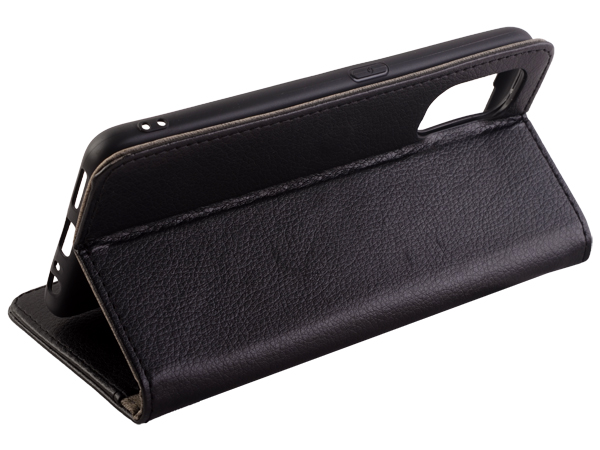 Synthetic Leather Wallet Case with Stand for Realme 7 5G - Black