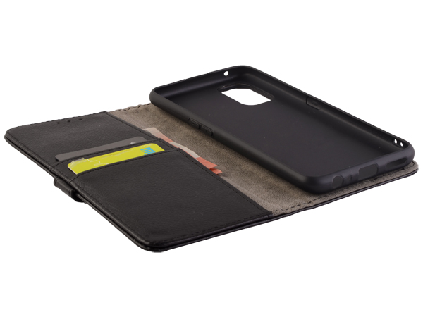 Synthetic Leather Wallet Case with Stand for Realme 7 5G - Black