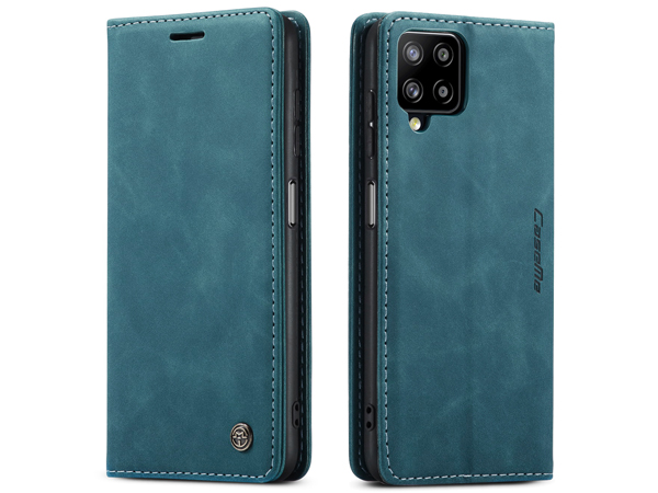 CaseMe Slim Synthetic Leather Wallet Case with Stand for Samsung Galaxy A12 - Teal