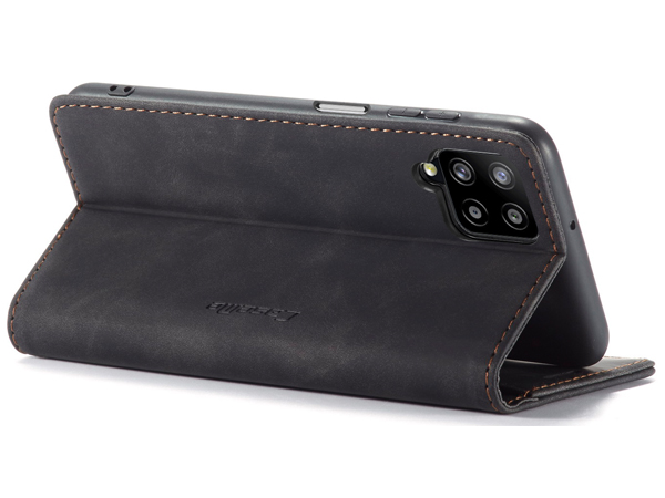 CaseMe Slim Synthetic Leather Wallet Case with Stand for Samsung Galaxy A12 - Charcoal CaseMe Slim Synthetic Leather Wallet Case with Stand for Samsung Galaxy A12 - Charcoal