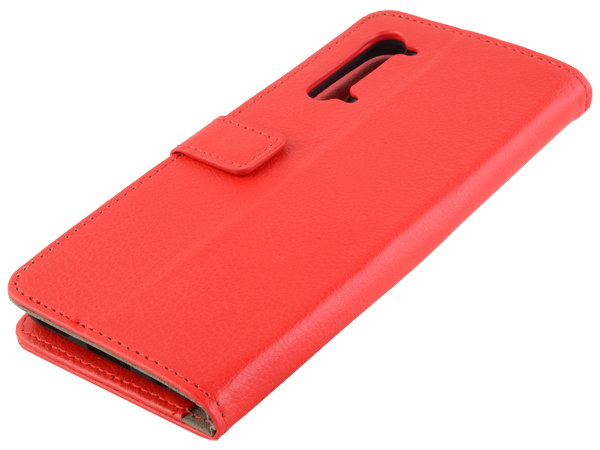 Synthetic Leather Wallet Case with Stand for OPPO Find X2 Lite - Red Leather Wallet Case