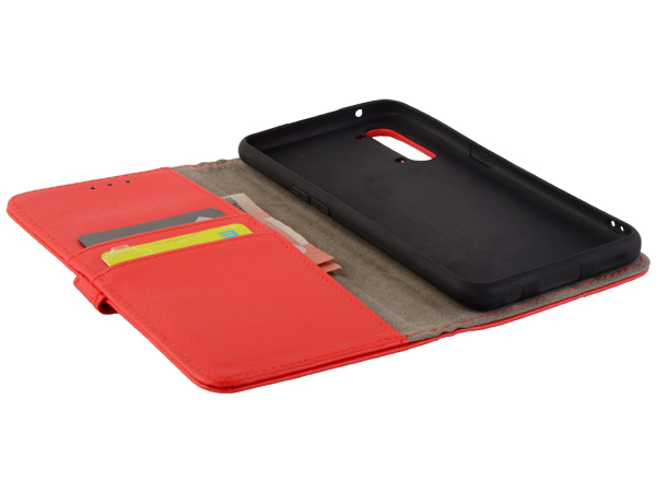 Synthetic Leather Wallet Case with Stand for OPPO Find X2 Lite - Red