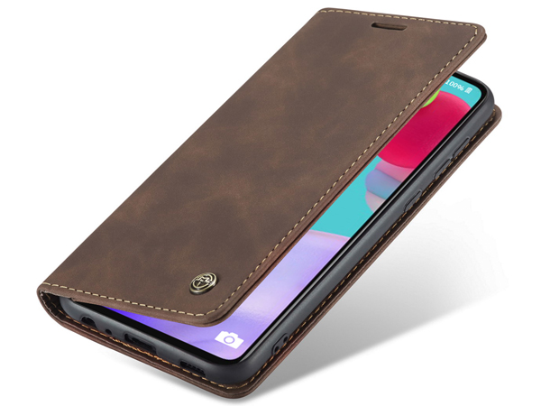 CaseMe Slim Synthetic Leather Wallet Case with Stand for Samsung Galaxy A52s/A52 - Chocolate Leather Wallet Case