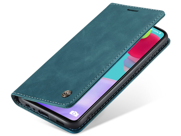 CaseMe Slim Synthetic Leather Wallet Case with Stand for Samsung Galaxy A52s/A52 - Teal Leather Wallet Case