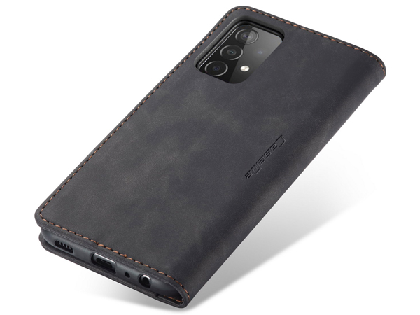 CaseMe Slim Synthetic Leather Wallet Case with Stand for Samsung Galaxy A52s/A52 - Charcoal