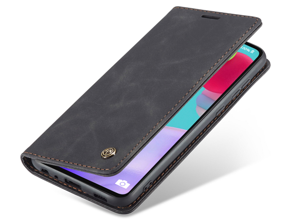 CaseMe Slim Synthetic Leather Wallet Case with Stand for Samsung Galaxy A32 5G - Charcoal Leather Wallet Case