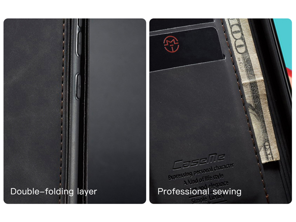 CaseMe Slim Synthetic Leather Wallet Case with Stand for Samsung Galaxy A32 5G - Charcoal