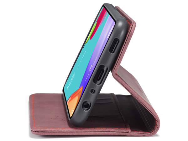 CaseMe Slim Synthetic Leather Wallet Case with Stand for Samsung Galaxy A32 5G - Burgundy