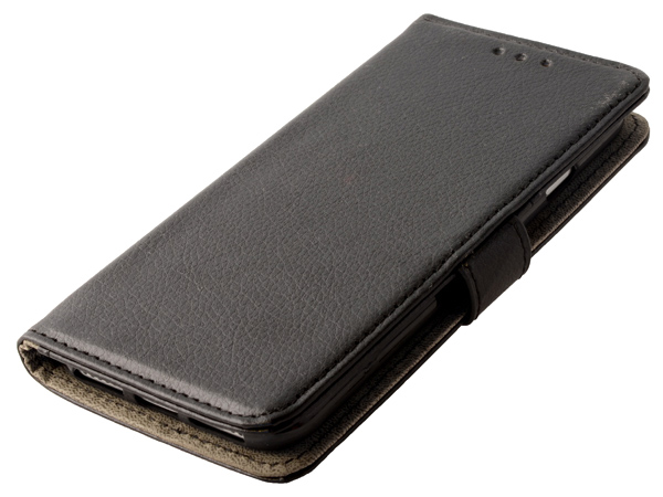 Synthetic Leather Wallet Case with Stand for iPhone SE (2020) - Black