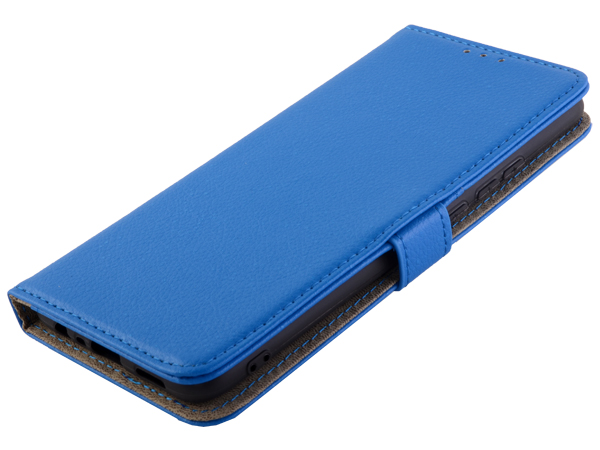Synthetic Leather Wallet Case with Stand for OPPO A15 - Blue