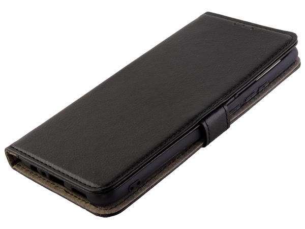 Synthetic Leather Wallet Case with Stand for OPPO A15 - Black