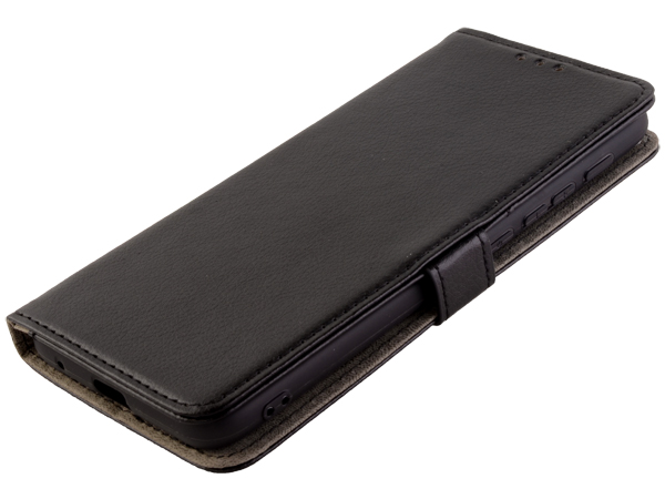 Synthetic Leather Wallet Case with Stand for Motorola Moto E7 Power - Black