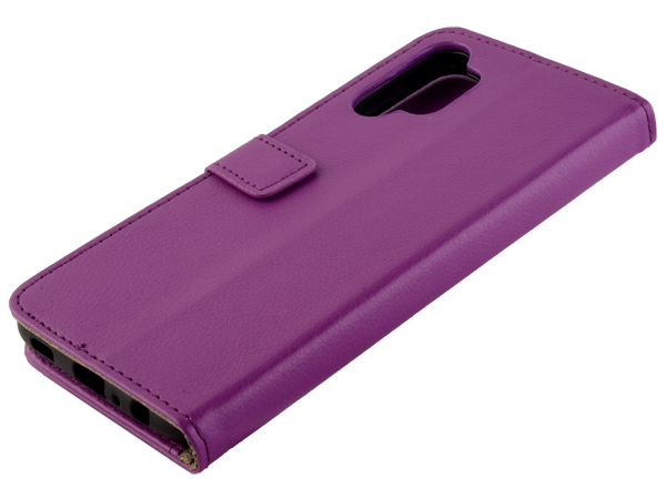 Synthetic Leather Wallet Case with Stand for Samsung Galaxy A32 5G - Purple Leather Wallet Case