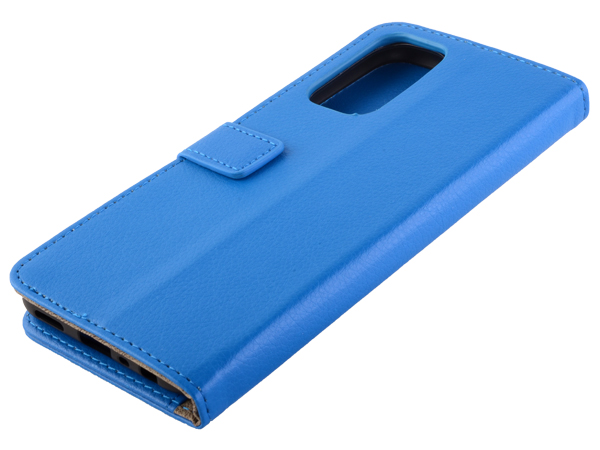 Synthetic Leather Wallet Case with Stand for OPPO A54 5G - Blue Leather Wallet Case