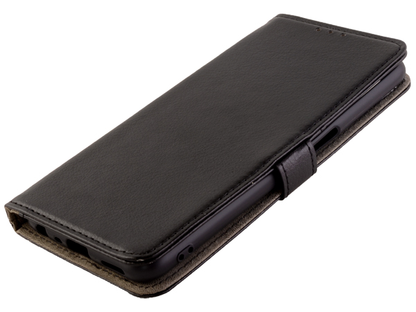 Synthetic Leather Wallet Case with Stand for OPPO A54 5G - Black