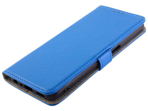 Synthetic Leather Wallet Case with Stand for OPPO A74 5G - Blue