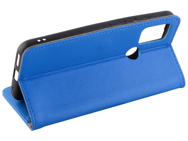 Synthetic Leather Wallet Case with Stand for Motorola Moto G10 - Blue
