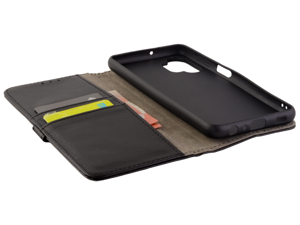 Synthetic Leather Wallet Case with Stand for Samsung Galaxy A32 5G - Black