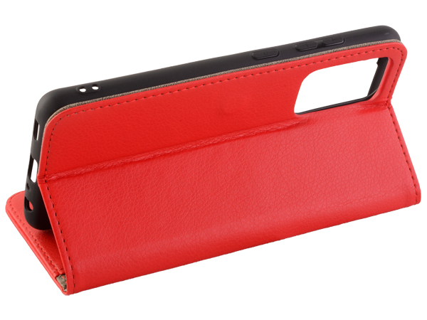 Synthetic Leather Wallet Case with Stand for Samsung Galaxy A52s/A52 - Red