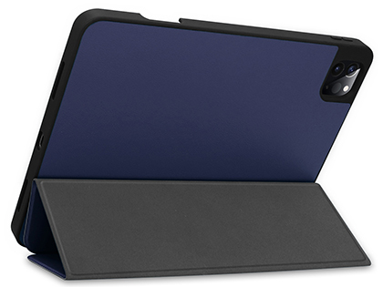Premium Slim Synthetic Leather Flip Case with Stand for iPad Pro 11 3rd Gen (2021) - Midnight Blue