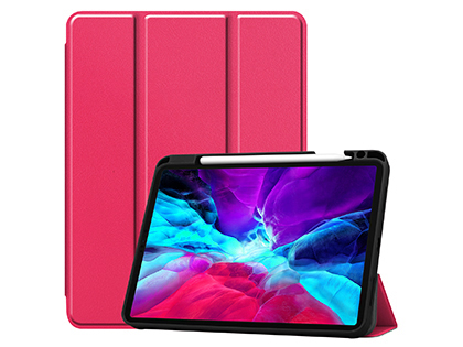 Premium Slim Synthetic Leather Flip Case with Stand for iPad Pro 11 3rd Gen (2021) - Pink Leather Flip Case
