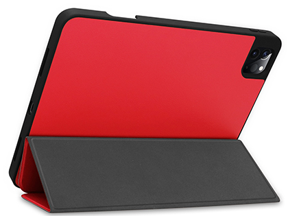 Premium Slim Synthetic Leather Flip Case with Stand for iPad Pro 11 3rd Gen (2021) - Red
