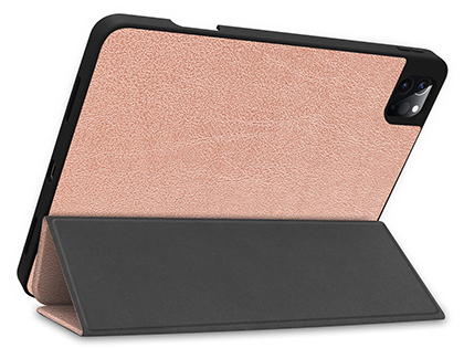 Premium Slim Synthetic Leather Flip Case with Stand for iPad Pro 11 3rd Gen (2021) - Rose Gold