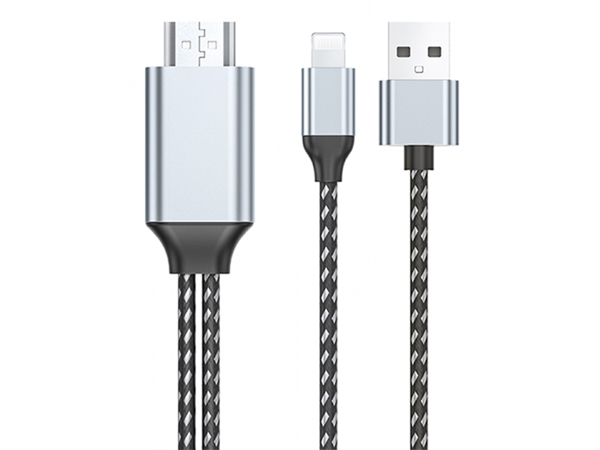 WiWU Lightning & USB-A to HDMI Adapter - Black