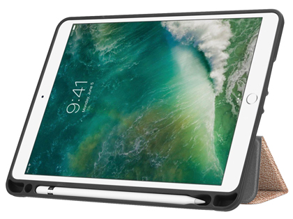 Premium Slim Synthetic Leather Flip Case with Pen holder for iPad Air2/Air - Rose Gold