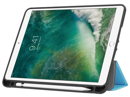Premium Slim Synthetic Leather Flip Case with Pen holder for iPad Air2/Air - Sky Blue