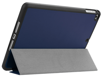 Premium Slim Synthetic Leather Flip Case with Pen holder for iPad Air2/Air - Navy Blue Leather Flip Case