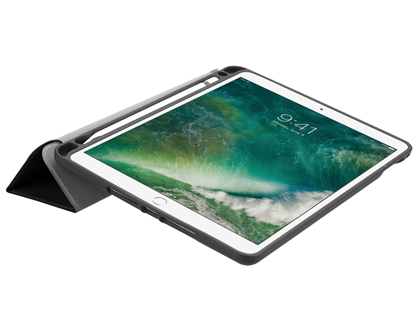 Premium Slim Synthetic Leather Flip Case with Pen holder for iPad 6th/5th Gen - Black
